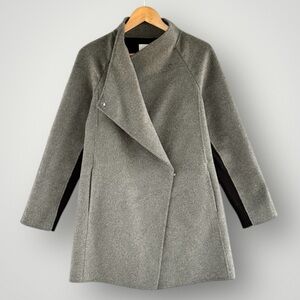 Vince Charcoal Asymmetrical Trench Coat